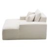 Chaise Lounge Chair, 54 in Boneless Chaise Lounge Indoor, Modern Upholstered Oversized Reading Chair with Throw Pillows & Armrests