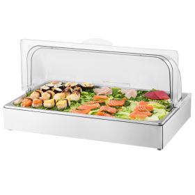 VEVOR Countertop Food Serving Display Container, 1 x 1 Pan Stainless Steel Food Serving Tray