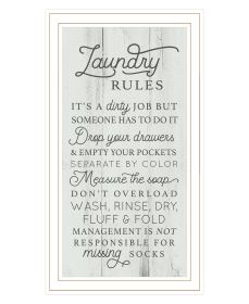 "Laundry Rules" by Lux+ Me Designs, Ready to Hang Framed Print, White Frame